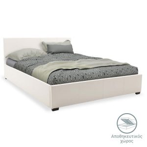 Κρεβάτι Norse pakoworld pu λευκό με αποθηκευτικό χώρο 160x200εκ