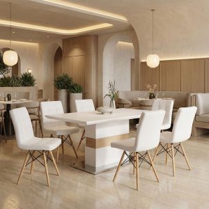 Τραπέζι Zoekrin Inart λευκό mdf 200x100x76εκ