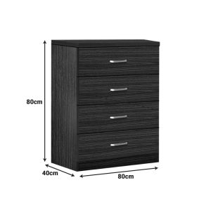 Συρταριέρα Killian pakoworld με 4 συρτάρια wenge 80x40x80εκ