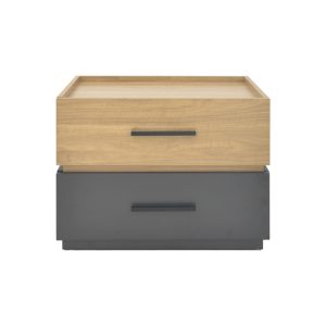 Κομοδίνο Sonlen pakoworld mdf σε sonoma-ανθρακί απόχρωση 60x40x44.5εκ