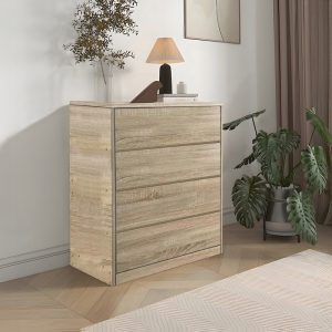 Συρταριέρα Kuanger pakoworld mdf σε φυσική απόχρωση 80x40x89εκ