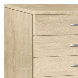 Συρταριέρα Gioko pakoworld με 5 συρτάρια σε φυσική απόχρωση 80x40x100εκ