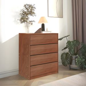 Συρταριέρα Kuanger pakoworld mdf σε καρυδί απόχρωση 80x40x89εκ