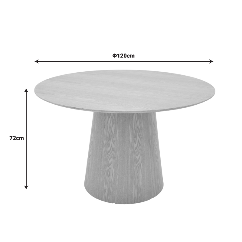 Τραπέζι Kayano pakoworld mdf σε φυσική απόχρωση Φ120x72εκ - Image 3