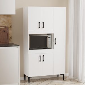 Ντουλάπια κουζίνας Defne pakoworld σε λευκή απόχρωση 89x37.5x160εκ