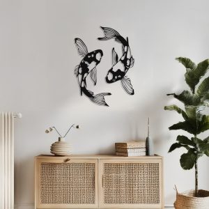 Διακοσμητικό τοίχου Konda pakooworld σετ 2τεμ μαύρο μεταλλικό 17x0,15x32εκ