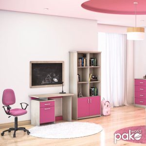 Γραφείο εργασίας Looney pakoworld χρώμα castillo-ροζ 100x55x75εκ
