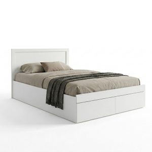 Κρεβάτι Olympus pakoworld με συρτάρι σε λευκή απόχρωση 100x200εκ