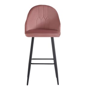 Σκαμπό μπαρ Velva pakoworld βελούδο σε σάπιο μήλο απόχρωση 46x45x113εκ