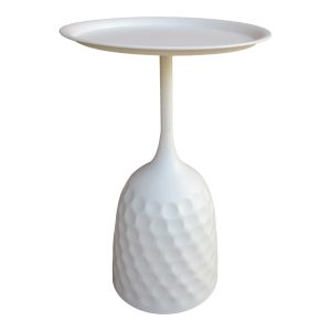 Βοηθητικό τραπέζι Waini pakoworld μέταλλο σε κρεμα απόχρωση Φ39x60εκ