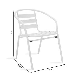 Πολυθρόνα Tade pakoworld στοιβαζόμενη μέταλλο μαύρο 54x58x73εκ