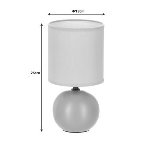 Επιτραπέζιο φωτιστικό PWL-1210 pakoworld Ε14 κεραμικό σε γκρι απόχρωση Φ13x25εκ