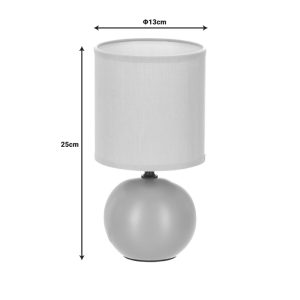 Επιτραπέζιο φωτιστικό PWL-1210 pakoworld Ε14 κεραμικό σε γκρι-καφέ απόχρωση Φ13x25εκ