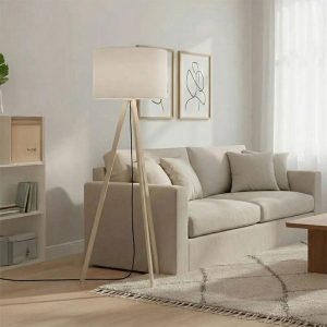 Φωτιστικό δαπέδου PWL-1060 pakoworld Ε27 φυσικό-κρεμ Φ38x140εκ