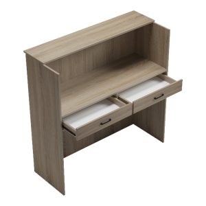 Γραφείο reception Optima pakoworld με led sonoma-ανθρακί 110x40x110εκ