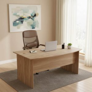 Γραφείο εργασίας Anze pakoworld φυσικό μελαμίνης 180x93.5x75εκ