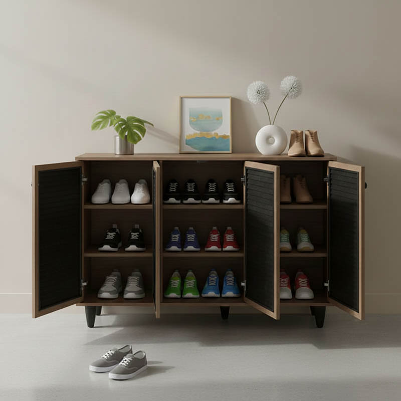 Παπουτσοθήκη-ντουλάπι Ronan pakoworld χρώμα καρυδί 105x35x66εκ - Image 2