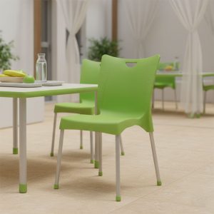 Καρέκλα Crafted pakoworld PP πράσινο-αλουμίνιο γκρι