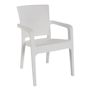 Τραπεζαρία Icon-Halcyon pakoworld σετ 5τεμ PP σε λευκή απόχρωση