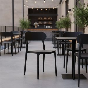 Καρέκλα Amvroan στοιβαζόμενη pakoworld με UV protection ανθρακί pp 51x49x79.5εκ