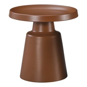 Βοηθητικό τραπέζι Ginoze pakoworld μέταλλο σε καφέ απόχρωση Φ50x50.5εκ