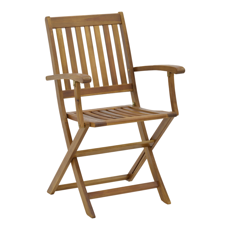 Τραπεζαρία Joter-Falov pakoworld σετ 7τεμ φυσικό μασίφ ξύλο ακακίας 130x80x72εκ - Image 6