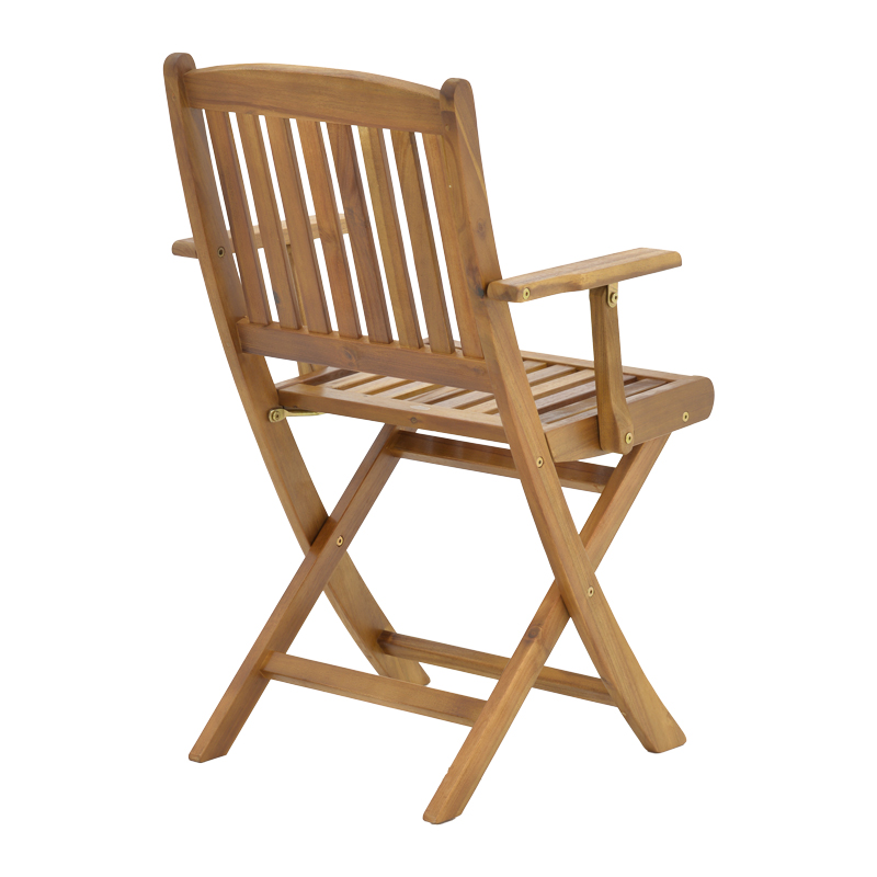 Τραπεζαρία Recofly-Carpuva pakoworld σετ 3τεμ πτυσσόμενο φυσικό μασίφ ξύλο ακακίας Φ70x74εκ - Image 6