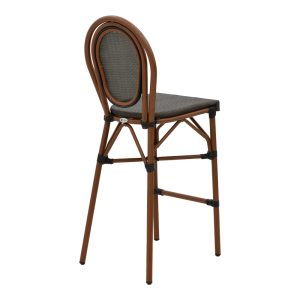 Σκαμπό μπαρ Dezyan pakoworld καρυδί αλουμίνιο-γκρι textilene 41.5x53.5x116εκ