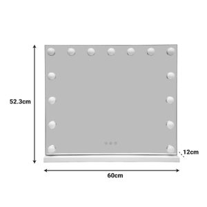 Καθρέπτης Led Hollywood pakoworld μέταλλο λευκό 60x12x52.3εκ