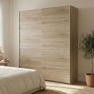 Ντουλάπα ρούχων Noez pakoworld δίφυλλη με ράφια sonoma μελαμίνης 170.5x61x190.5εκ