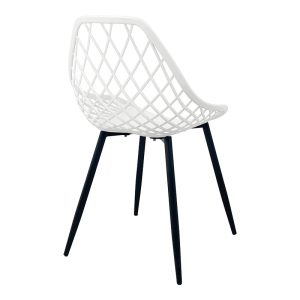 Καρέκλα Suan pakoworld pp σε λευκή απόχρωση και μαύρο μεταλλικό πόδι 56x49x82εκ