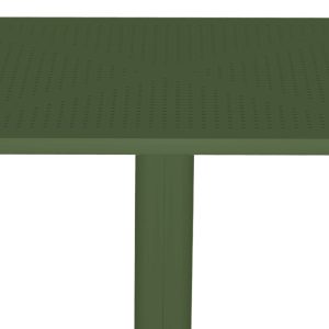 Τραπέζι Groovy pakoworld pp διατρητο σκούρο πράσινο 60x60x76εκ