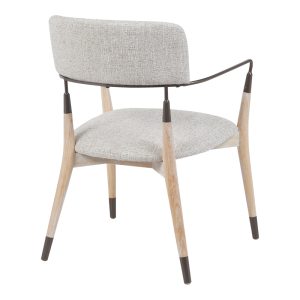 Πολυθρόνα Sentana pakoworld μέταλλο-ξύλο και ύφασμα σε μπεζ-καφέ απόχρωση 56.5x56x79εκ