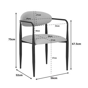 Πολυθρόνα Kalone pakoworld pu σε γκρι-μπεζ απόχρωση 56x55x78εκ