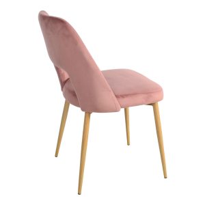 Καρέκλα Murde pakoworld σάπιο μήλο βελούδο και μεταλλικά πόδια σε φυσική απόχρωση 48.5x61x89εκ