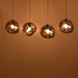 Φωτιστικό οροφής τετράφωτο Vidro pakoworld E27 σε χρυσή απόχρωση 60x15x80εκ