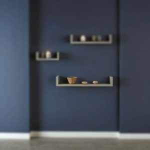 Ραφιέρα τοίχου Derva pakoworld σε cement γκρι απόχρωση 60x15x10cm