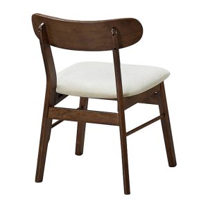 Καρέκλα Cairo pakoworld rubberwood σε καρυδί-εκρού απόχρωση 47x47x76εκ