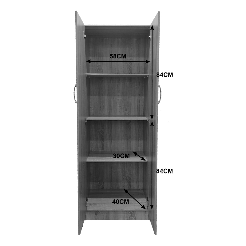 Ντουλάπα δίφυλλη Athos pakoworld σε wenge απόχρωση 60x42x180εκ - Image 5