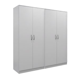 Ντουλάπα τετράφυλλη Athos Ι pakoworld λευκή 160x42x180εκ