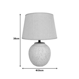 Επιτραπέζιο φωτιστικό Lurata Inart Ε27 κεραμικό σε μαύρο-μπεζ απόχρωση Φ26x38εκ