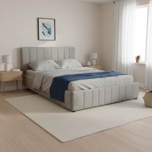 Κρεβάτι Snuggle pakoworld με αποθηκευτικό χώρο ύφασμα γκρι 160x200εκ