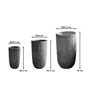 Κασπώ Kallena pakoworld σετ 3τεμ κεραμικό σε γκρι-μπεζ απόχρωση