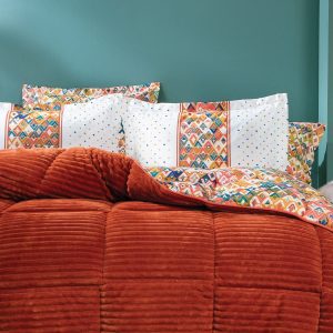 Σετ Υπνοδωματίου Διπλό – πορτοκαλί – 195×215 cm