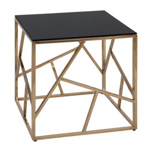 ΒΟΗΘΗΤΙΚΟ ΤΡΑΠΕΖΑΚΙ JANA ΜΕ ΜΑΥΡΟ ΓΥΑΛΙ ΚΑΙ ΕΠΙΧΡΥΣΗ ΒΑΣΗ 55X55Χ55Y EK.HM8619.01