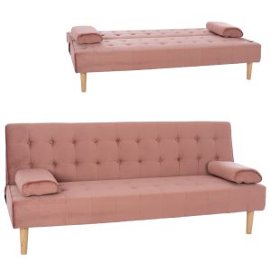 ΚΑΝΑΠΕΣ ΚΡΕΒΑΤΙ WANDA HM3149.12 ΜΕ ΒΕΛΟΥΔΟ ΣΑΠΙΟ ΜΗΛΟ 188X83X83Y εκ.