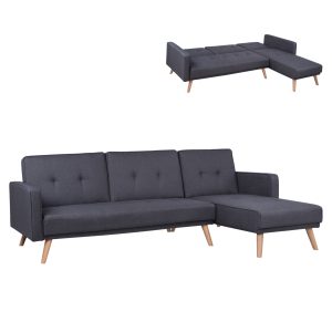 ΚΑΝΑΠΕΣ ΚΡΕΒΑΤΙ ΓΩΝΙΑ ΑΝΑΣΤΡΕΨΙΜΗ TALIA HM3153 ΜΕ ΓΚΡΙ ΥΦΑΣΜΑ 269X152X87Y εκ.