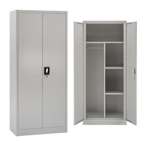 ΝΤΟΥΛΑΠΑ ΜΕΤΑΛΛΙΚΗ HM5961.01 ΜΕ ΧΩΡΙΣΜΑ ΔΙΦΥΛΛΗ ΑΝΟΙΧΤΟ ΓΚΡΙ 90Χ40Χ180Yεκ.