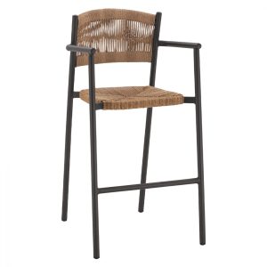 ΣΚΑΜΠΟ BAR ΑΛΟΥΜΙΝΙΟΥ ΑΝΘΡΑΚΙ ΜΕ ΣΧΟΙΝΙ PΕ ΜΠΕΖ HM5785.02 55,5x58x107 εκ.